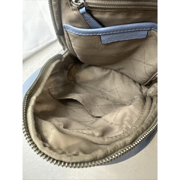 Michael Kors Erin Small Convertible Backpack Sky Blue Studded Leather - Picture 11 of 16